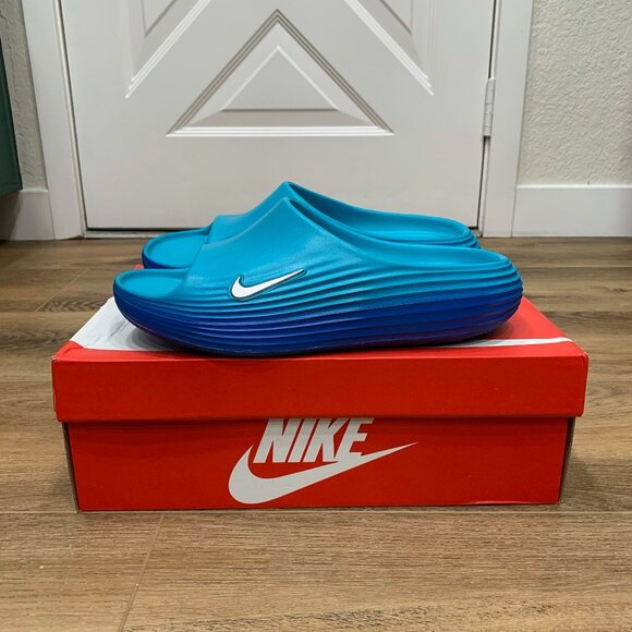 Nike ReactX Rejuven8 Slide - Dusty Cactus/Game Royal - Size 10M - LIGHTLY USED - Picture 1 of 7